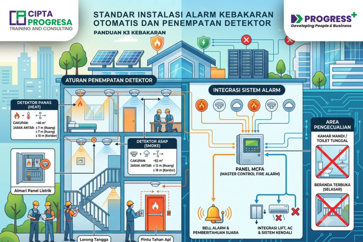Standar Instalasi Alarm Kebakaran & Jarak Detektor Sesuai Permenaker 02/1983